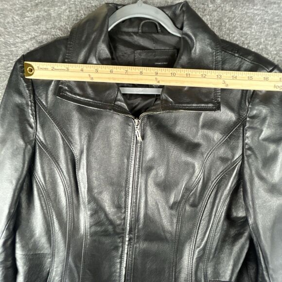 East 5th Leather Jacket Womens Sz L Black Full Zip Lined Moto Street Fashion - Picture 8 of 12